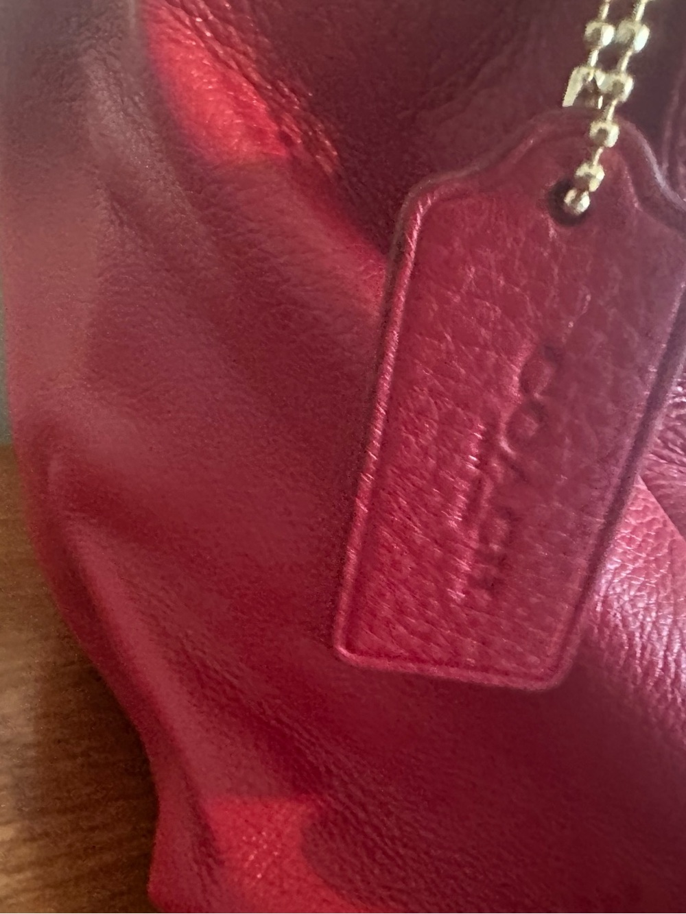 Coach Celeste bag red pebble leather NWT - Picture 5 of 10